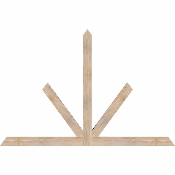 Ekena Millwork Saratoga Smooth Timber Gable Bracket, Douglas Fir, 72"W x 48"H x 3 1/2"D x 3 1/2"F, 16/12 Pitch GBW072X48X0404SAR00SDF - main